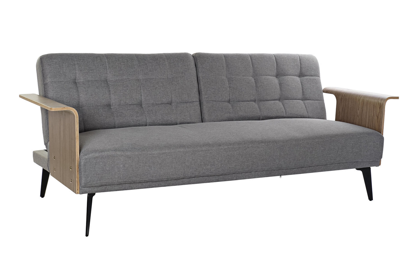 SOFA CAMA EUCALIPTO METAL 203X87X81 GRIS