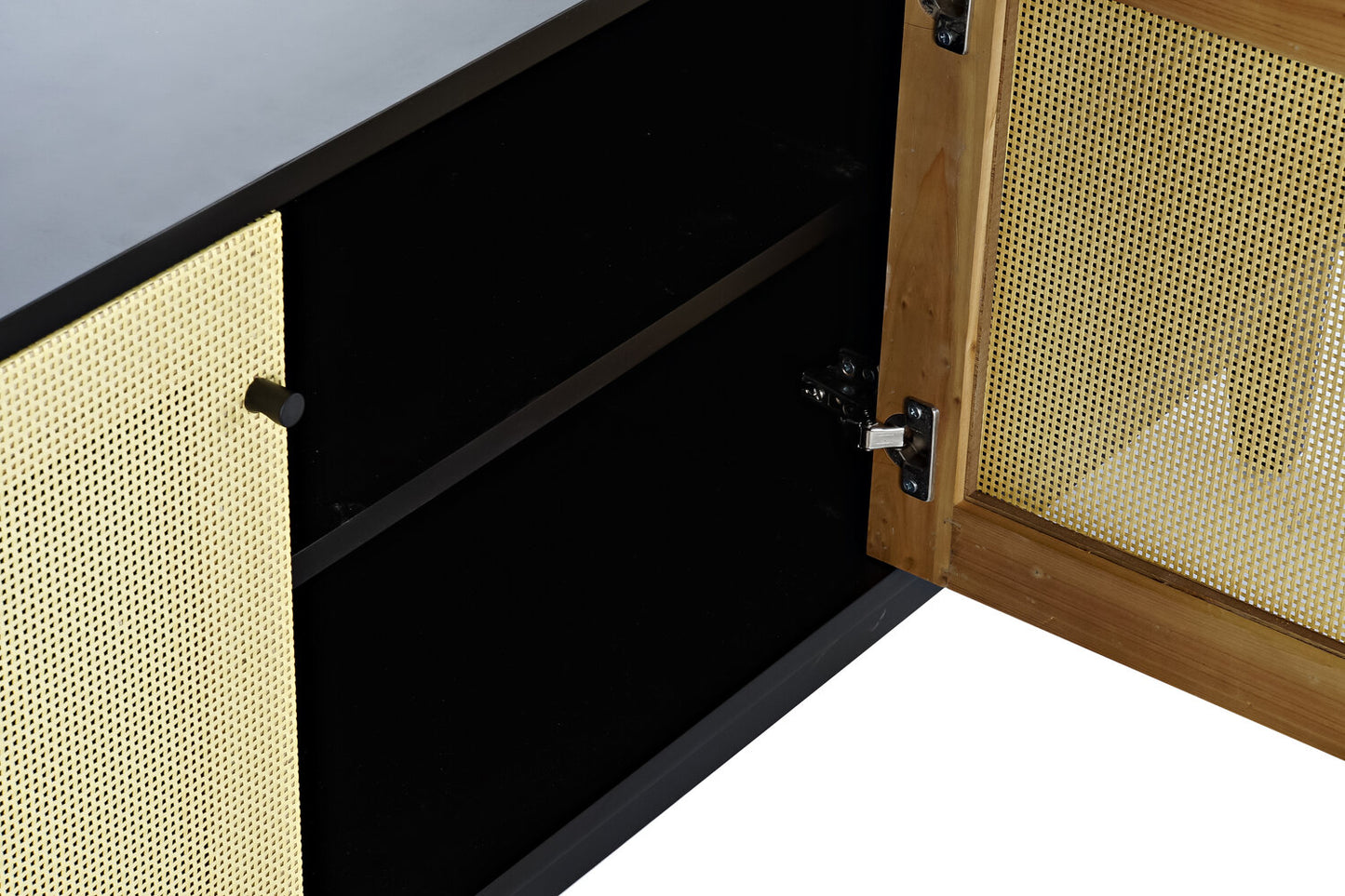 MUEBLE TV ABETO RATAN 160X38X65 NEGRO