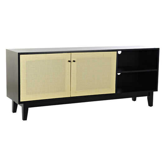MUEBLE TV ABETO RATAN 160X38X65 NEGRO