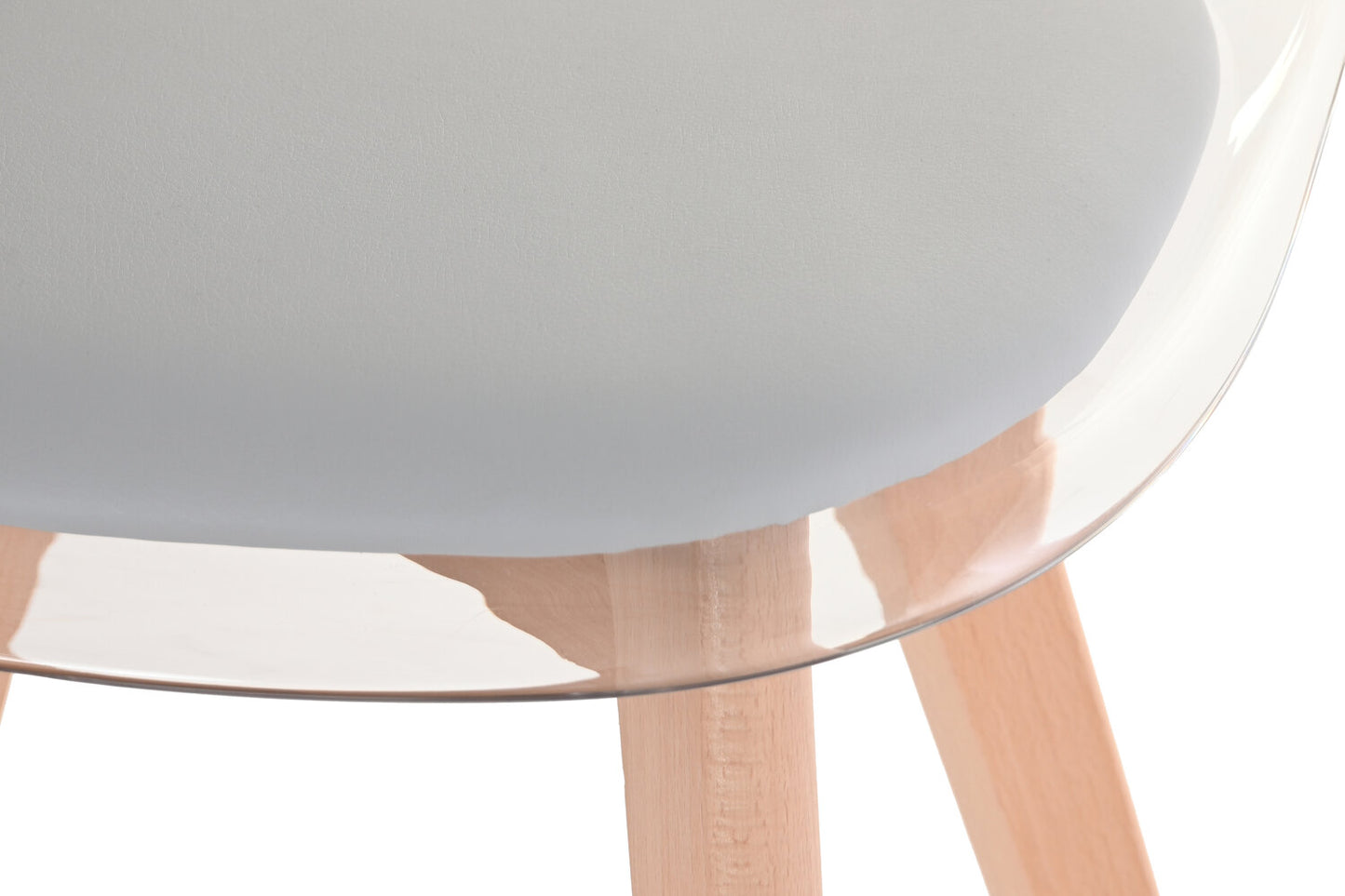 SILLA POLICARBONATO MADERA 54X47X81 TAPIZADO GRIS