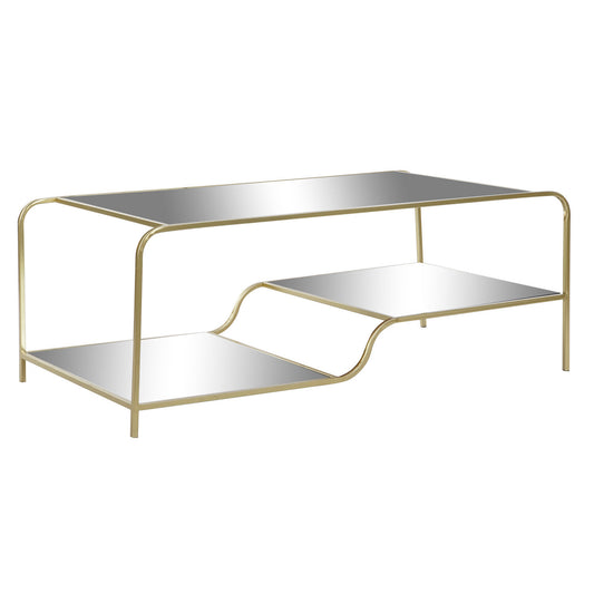 MESA CENTRO METAL ESPEJO 120X60X45 MATE DORADO