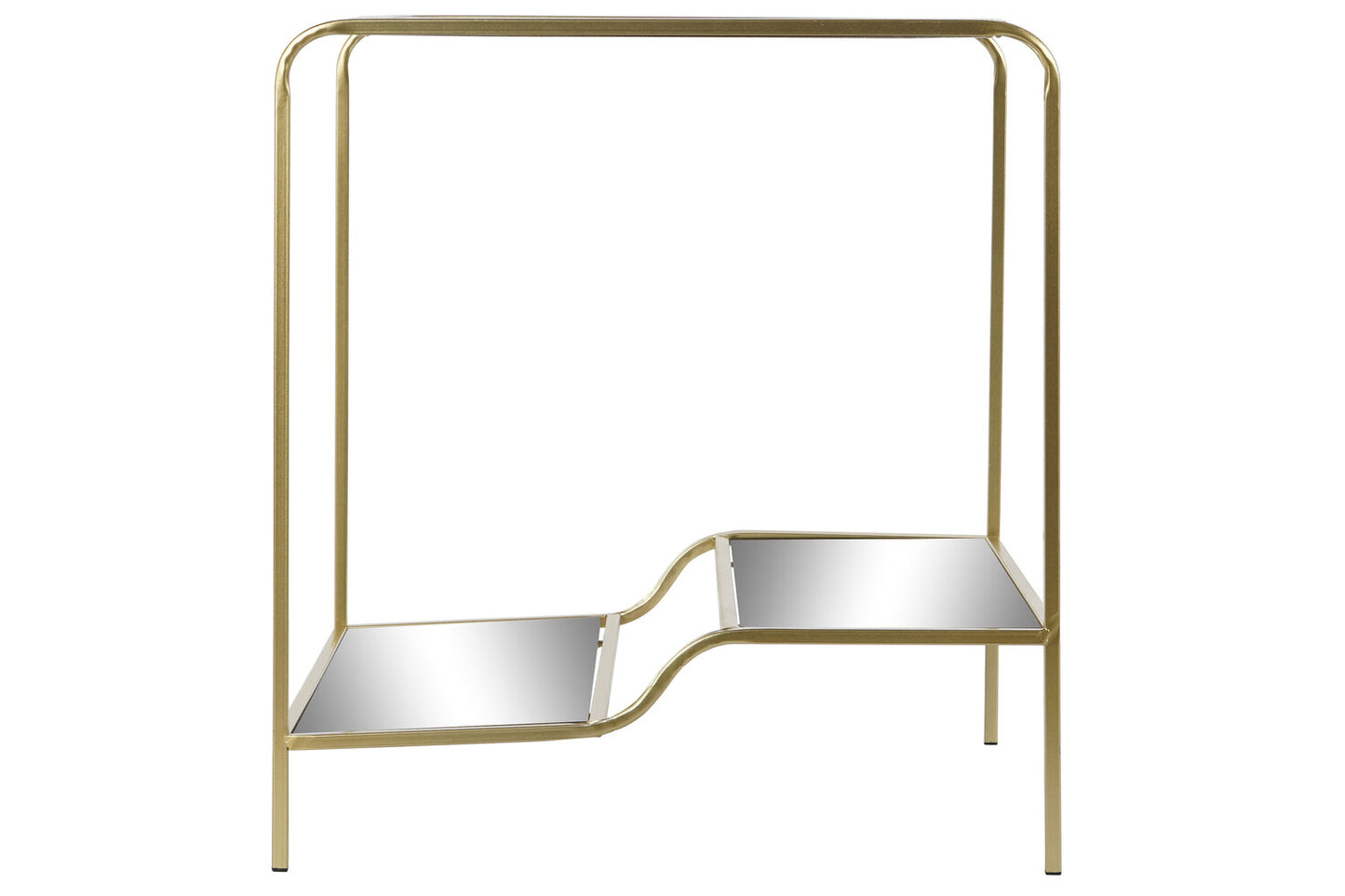 MESITA AUXILIAR METAL ESPEJO 50X50X55 MATE DORADO