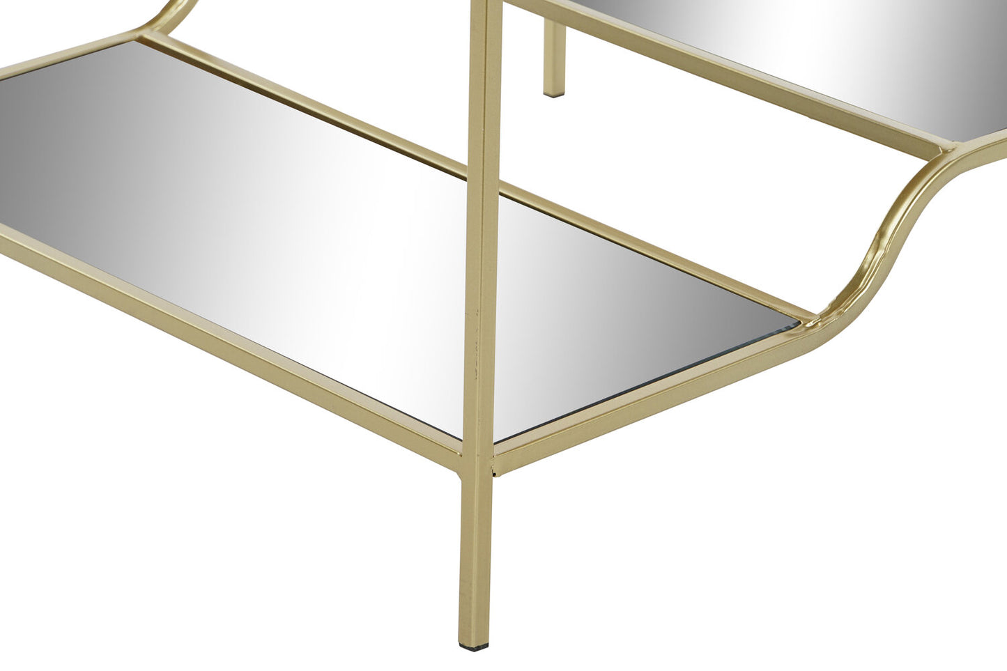 MESITA AUXILIAR METAL ESPEJO 50X50X55 MATE DORADO