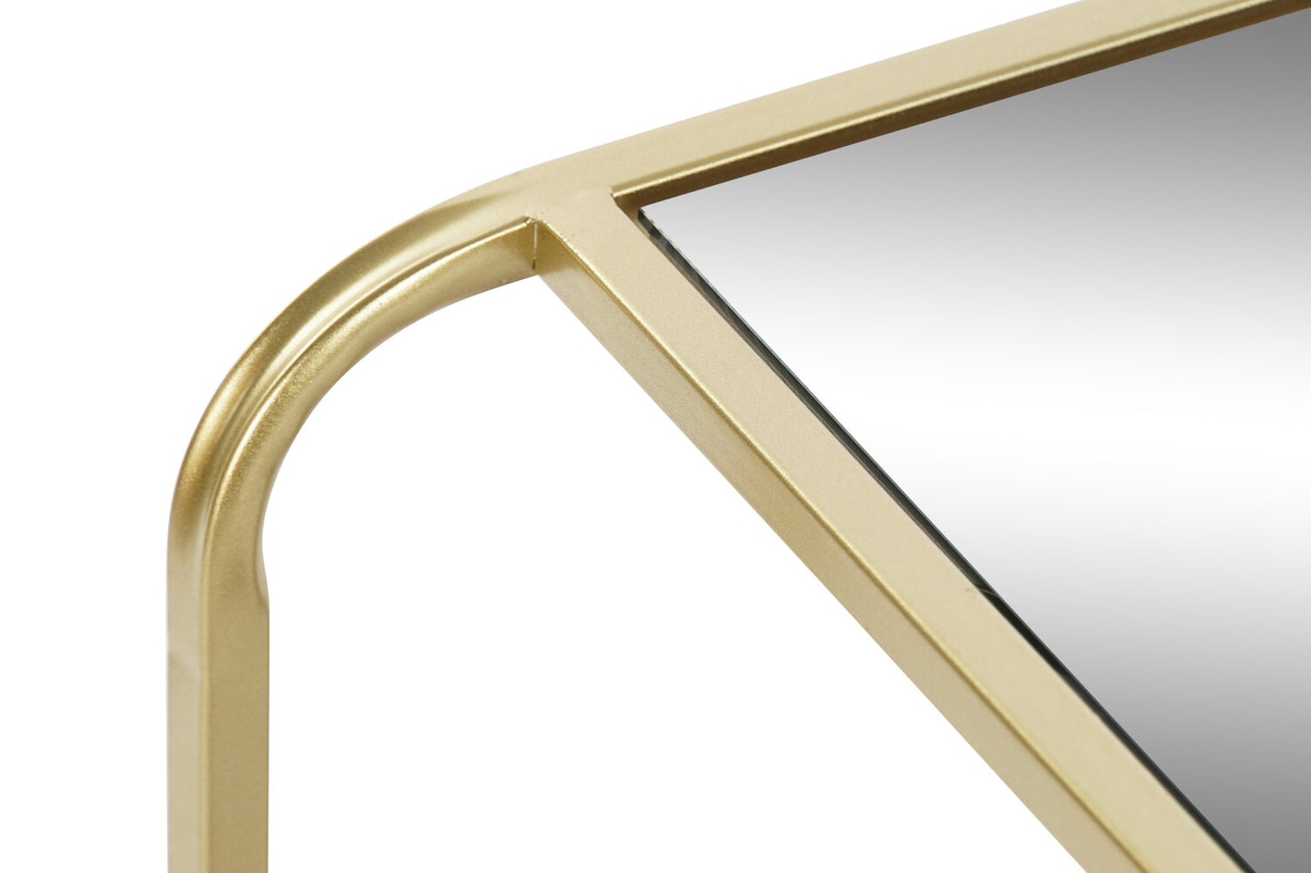 MESITA AUXILIAR METAL ESPEJO 50X50X55 MATE DORADO