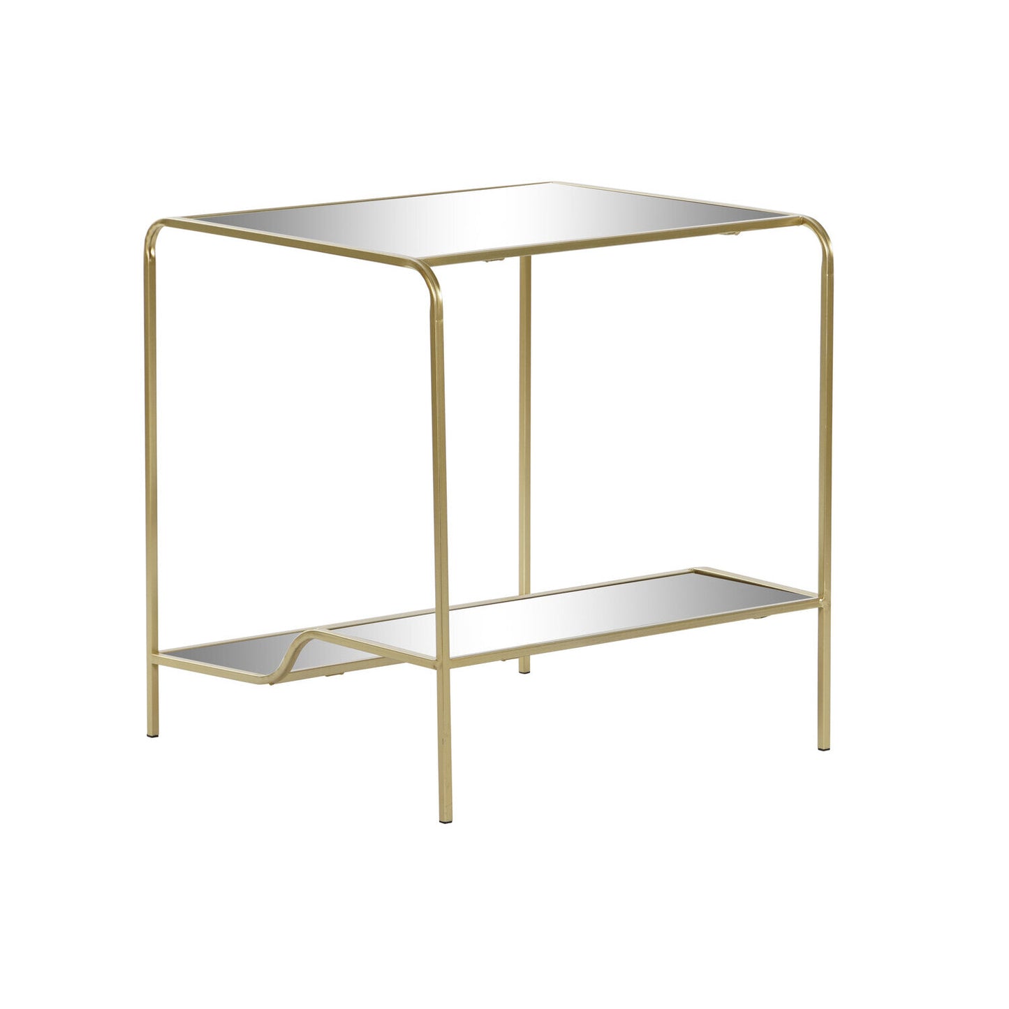 MESITA AUXILIAR METAL ESPEJO 50X50X55 MATE DORADO