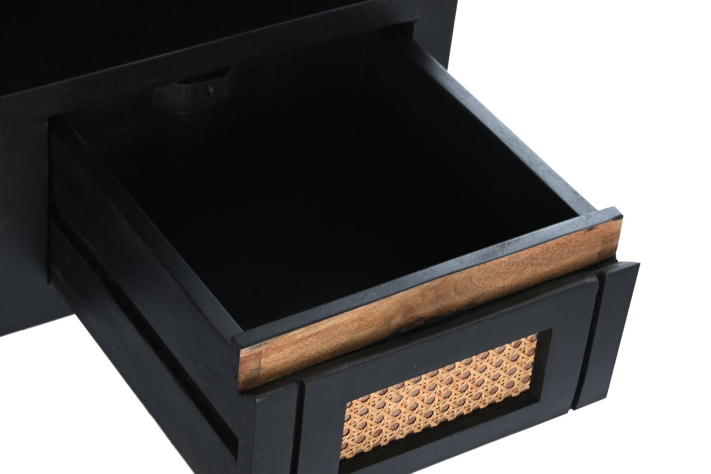 MUEBLE TV MANGO RATAN 145:5X40:5X60 NEGRO