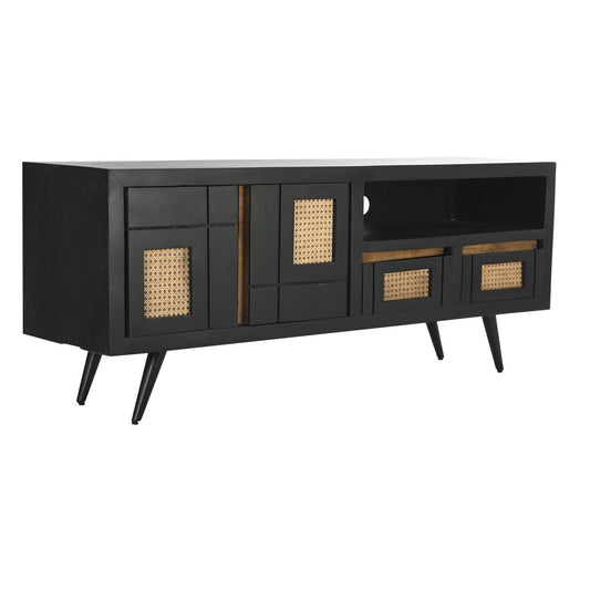 MUEBLE TV MANGO RATAN 145:5X40:5X60 NEGRO
