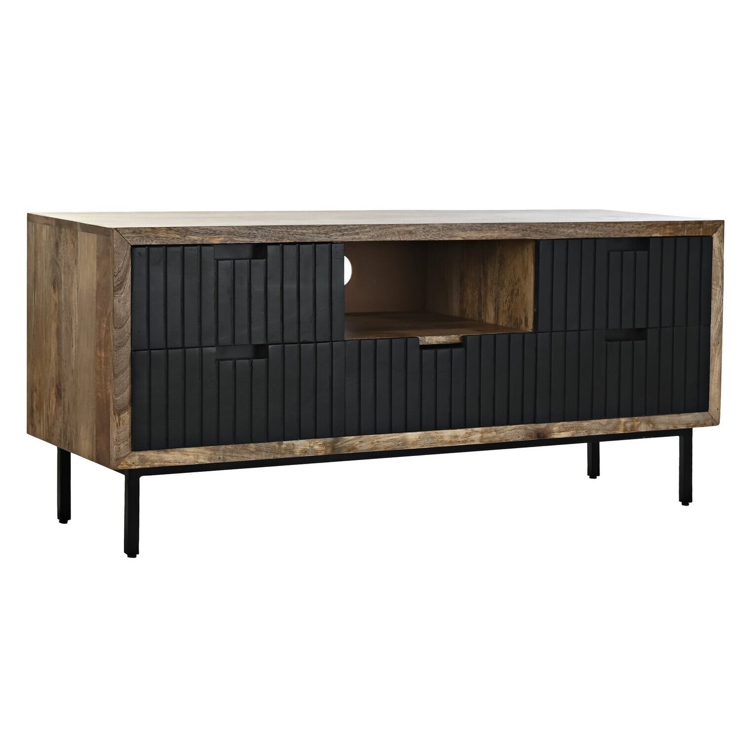 MUEBLE TV MANGO METAL 125X40X55 NEGRO