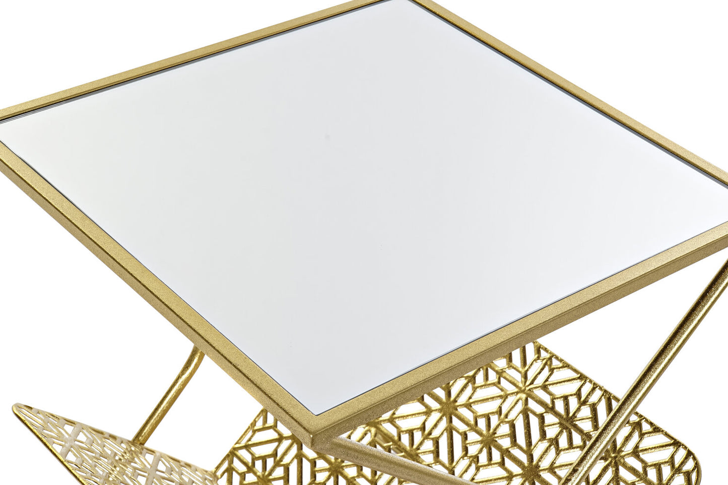 REVISTERO METAL ESPEJO 45X45X55 DORADO