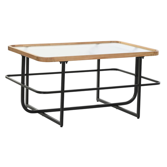 MESA CENTRO METAL CRISTAL 90X60X46 NEGRO