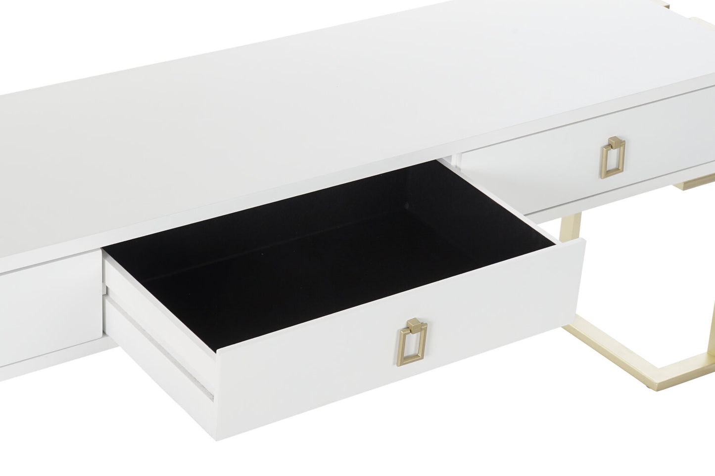 MESA CENTRO MADERA METAL 150X36X48 BLANCO