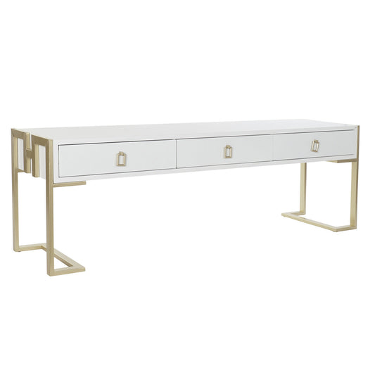 MESA CENTRO MADERA METAL 150X36X48 BLANCO