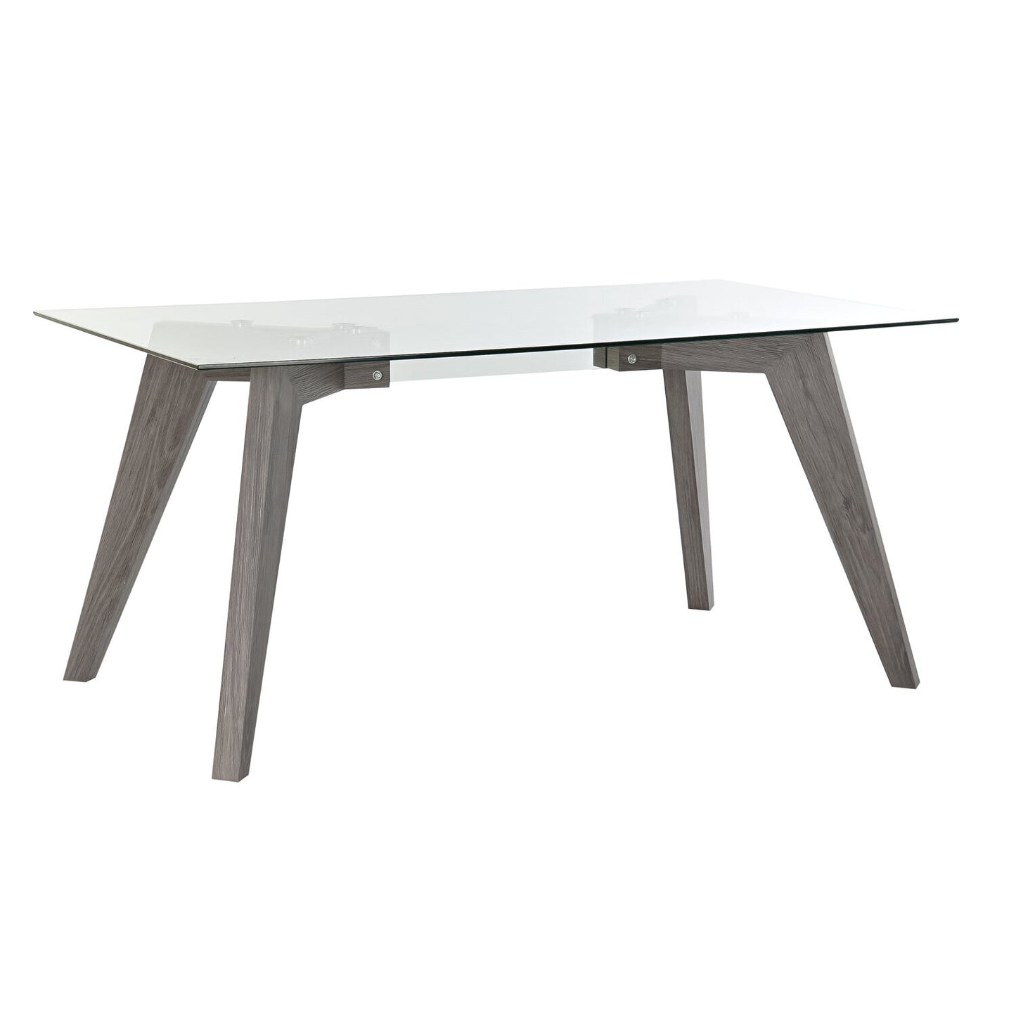MESA COMEDOR CRISTAL MDF 160X90X75 TEMPLADO GRIS