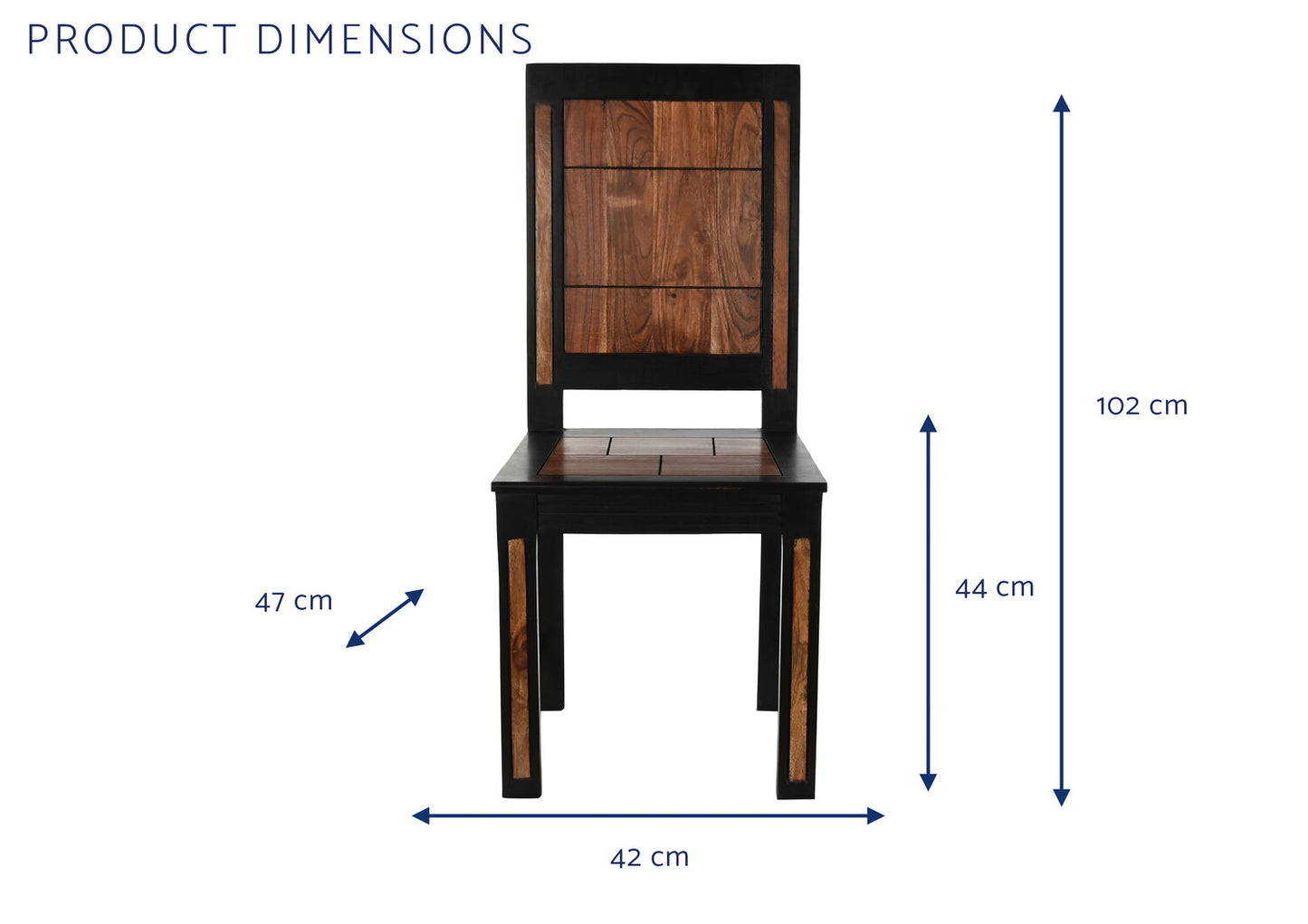 SILLA ACACIA 42X47X102 MARRON OSCURO