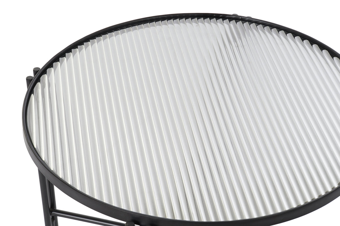 MESA CENTRO METAL CRISTAL 63X63X46 NEGRO