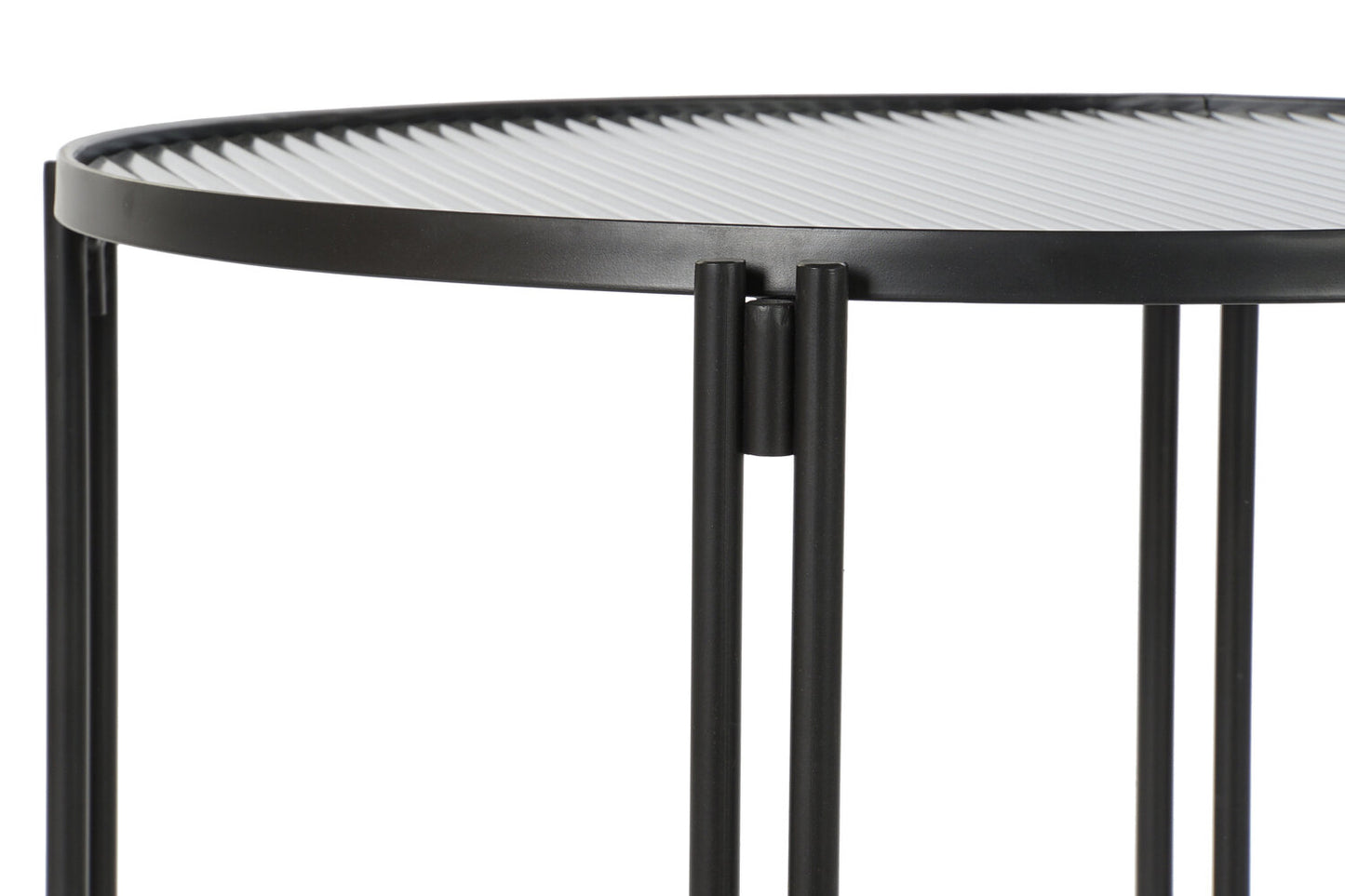 MESA CENTRO METAL CRISTAL 63X63X46 NEGRO