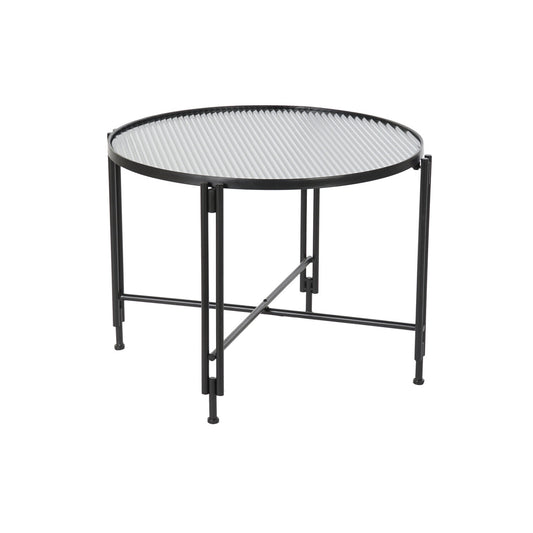 MESA CENTRO METAL CRISTAL 63X63X46 NEGRO
