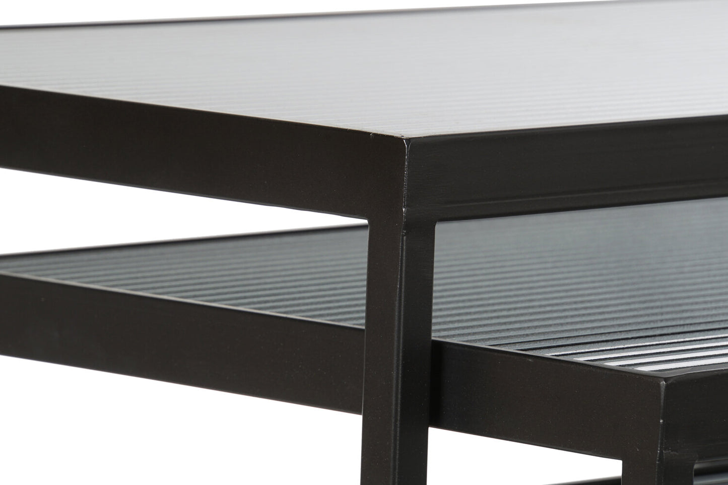 MESITA AUXILIAR SET 3 METAL CRISTAL 58X36:5X53:5