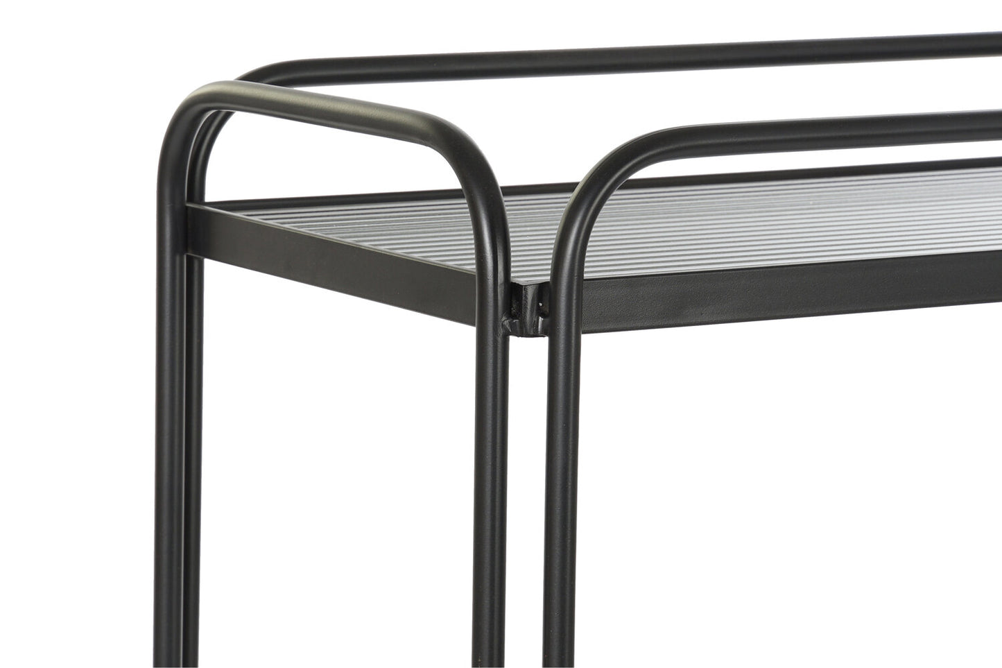 CONSOLA METAL CRISTAL 80X28X80:5 NEGRO