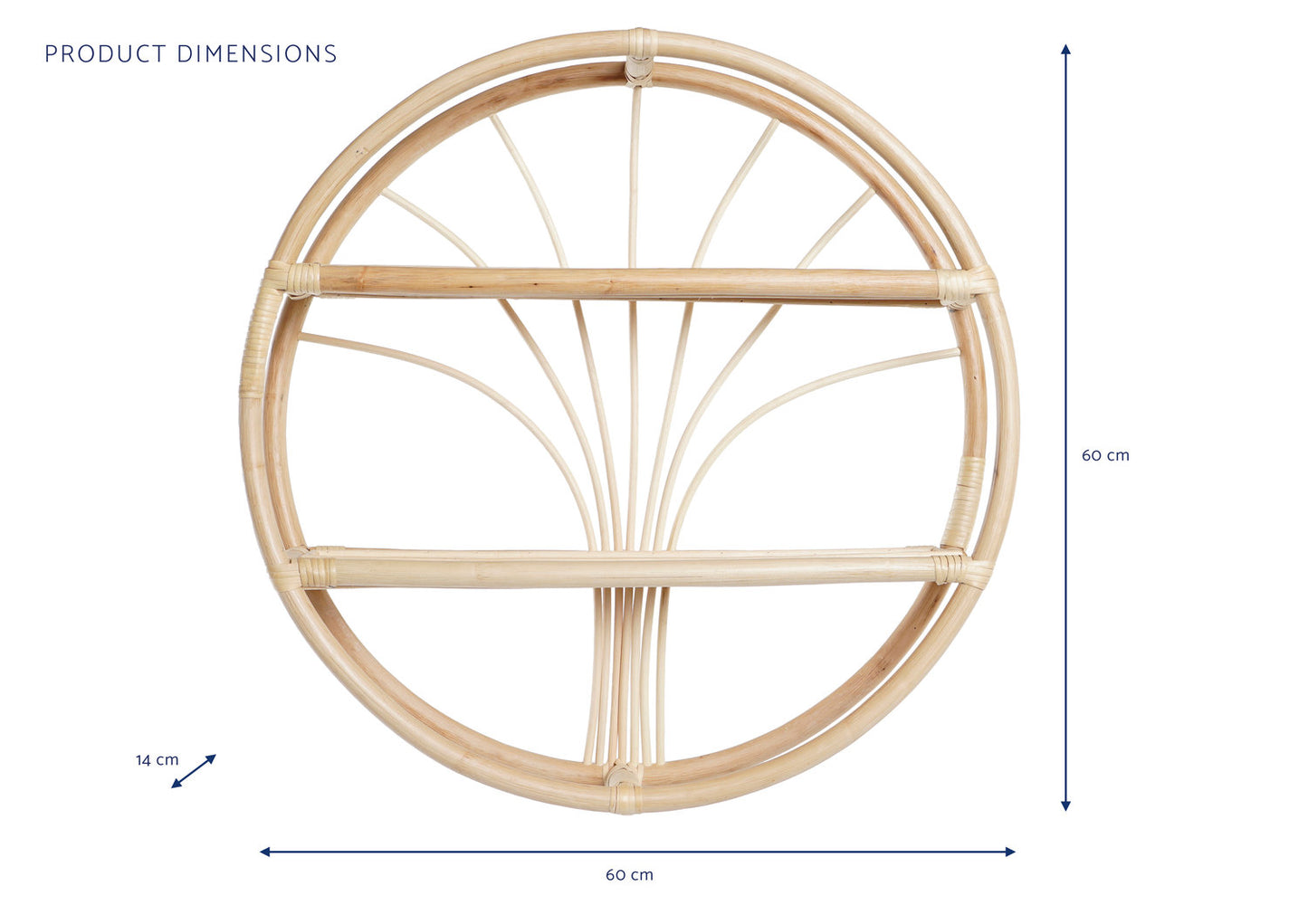 ESTANTERIA PARED RATAN 60X14X60 NATURAL