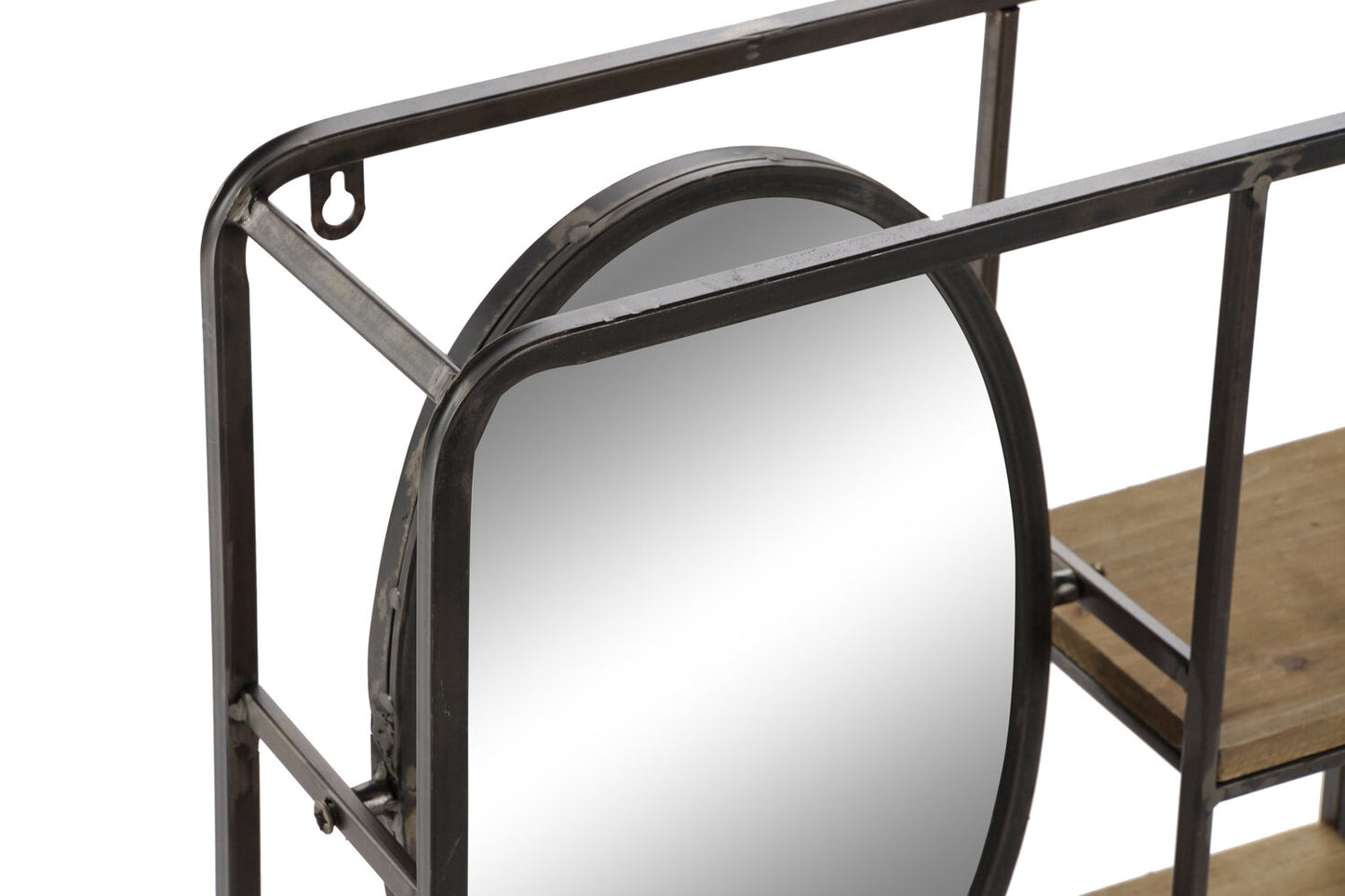ESTANTERIA METAL MDF 39:5X13:2X60:3 MARRON CLARO