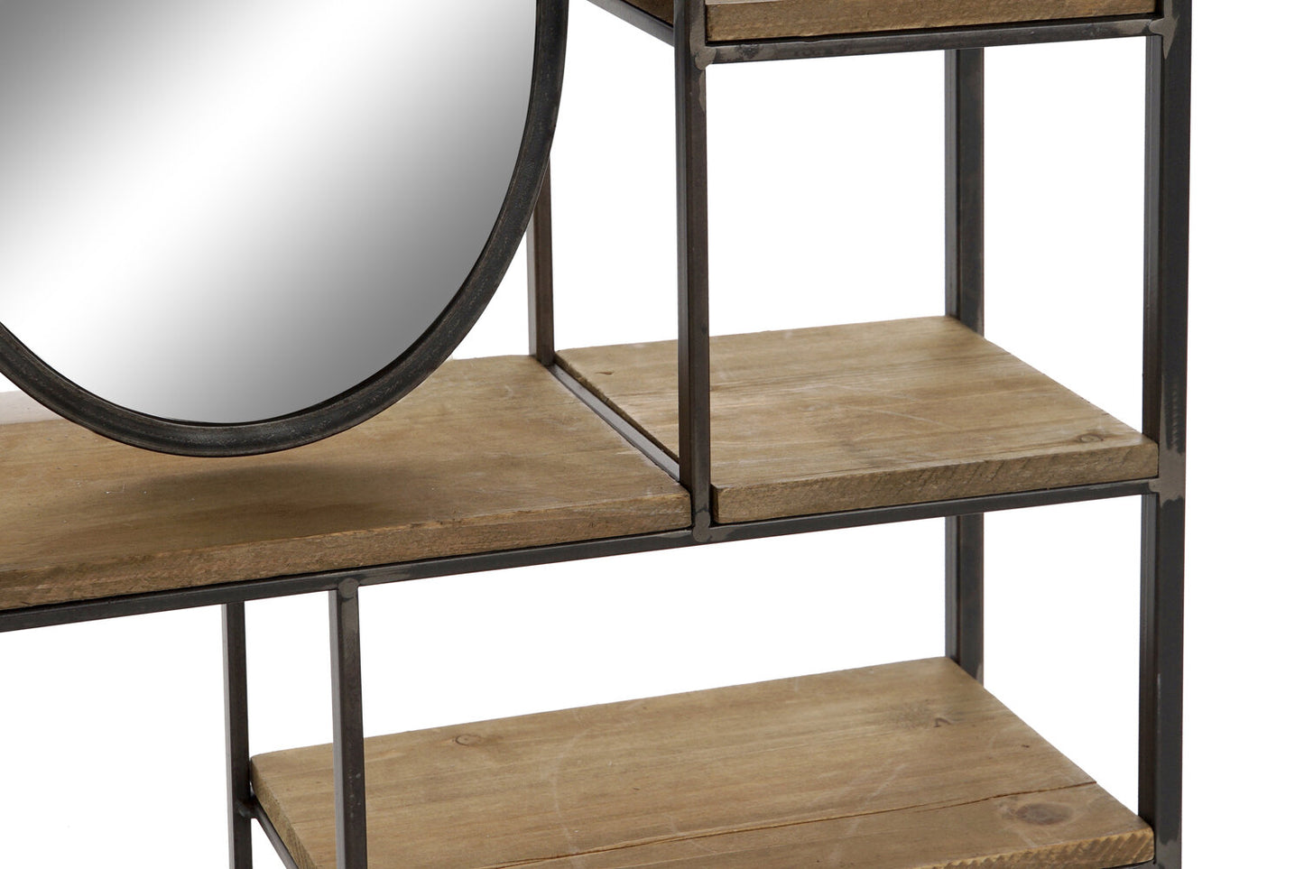 ESTANTERIA METAL MDF 39:5X13:2X60:3 MARRON CLARO