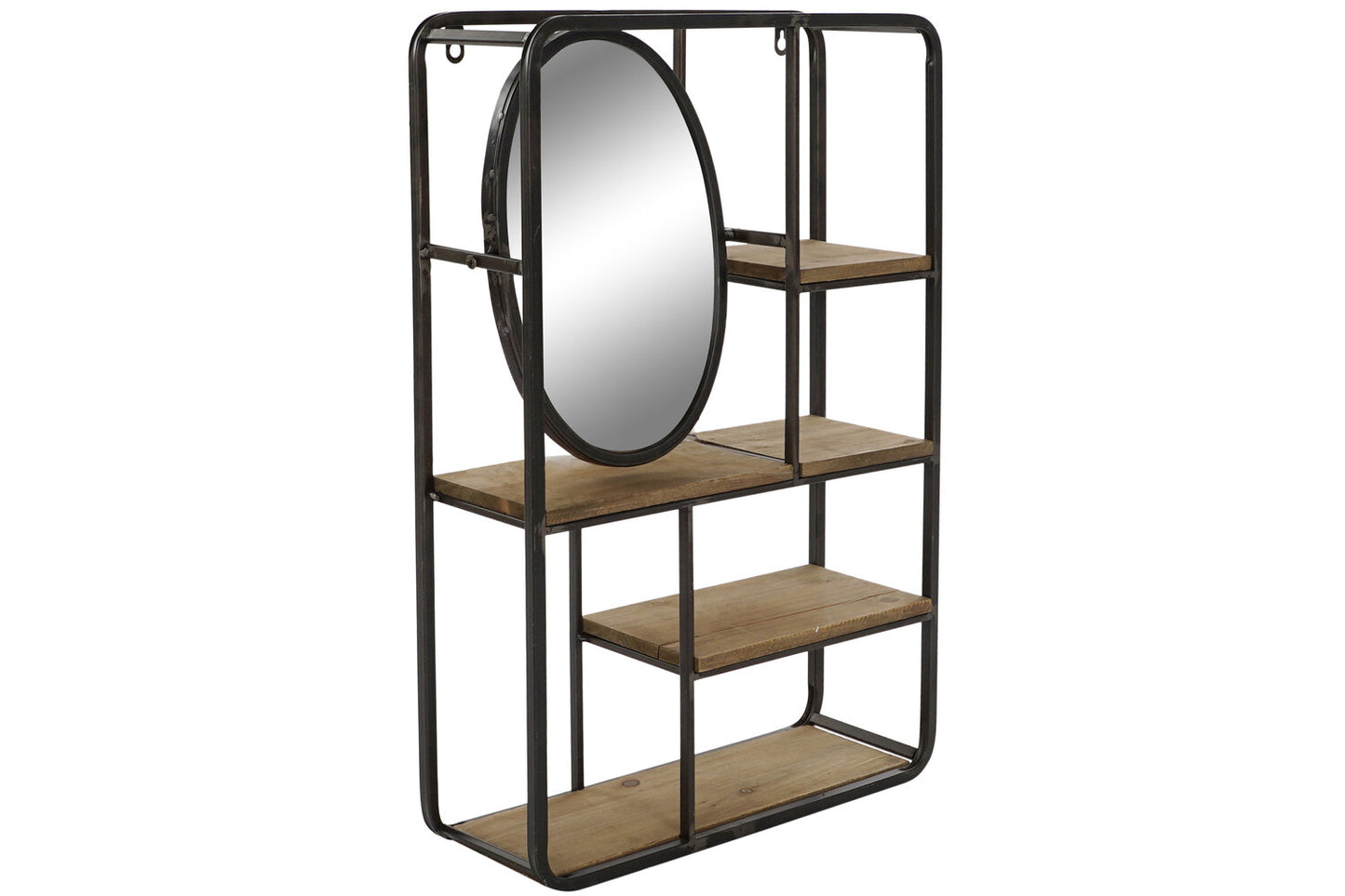 ESTANTERIA METAL MDF 39:5X13:2X60:3 MARRON CLARO