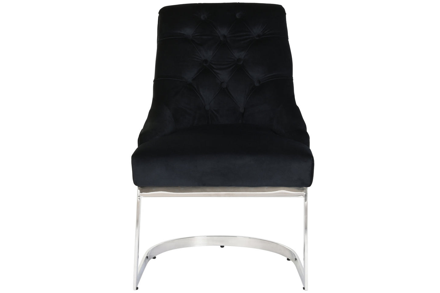 SILLA ACERO POLIESTER 60X58X93 TERCIOPELO NEGRO