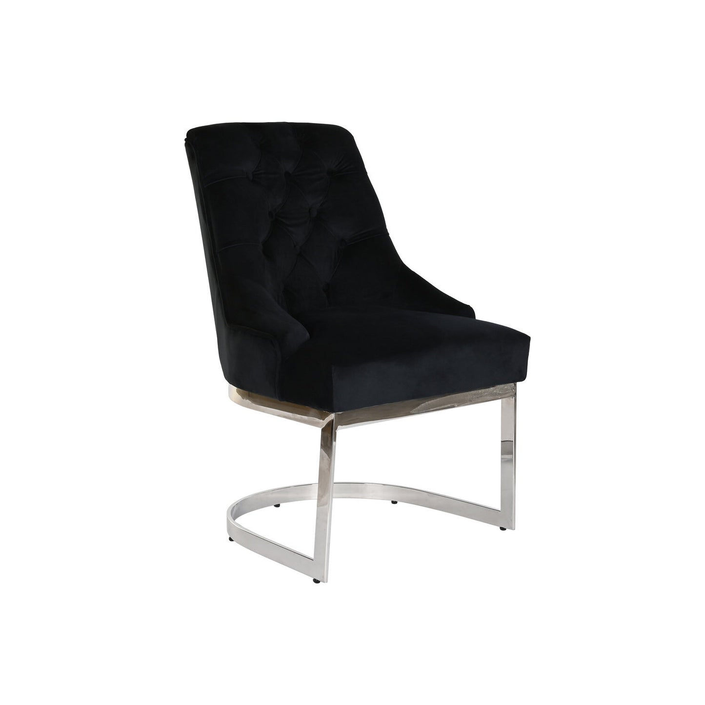 SILLA ACERO POLIESTER 60X58X93 TERCIOPELO NEGRO