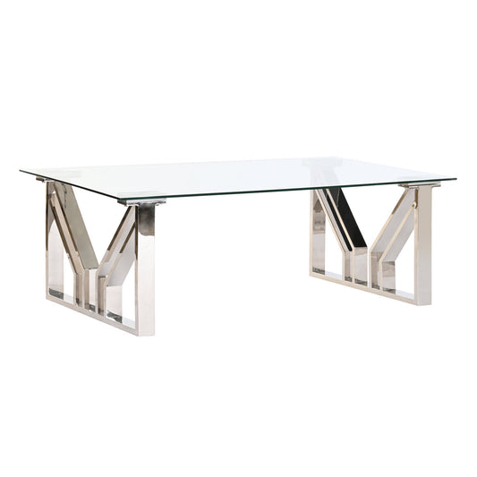 MESA CENTRO ACERO CRISTAL 130X70X45 CROMADO