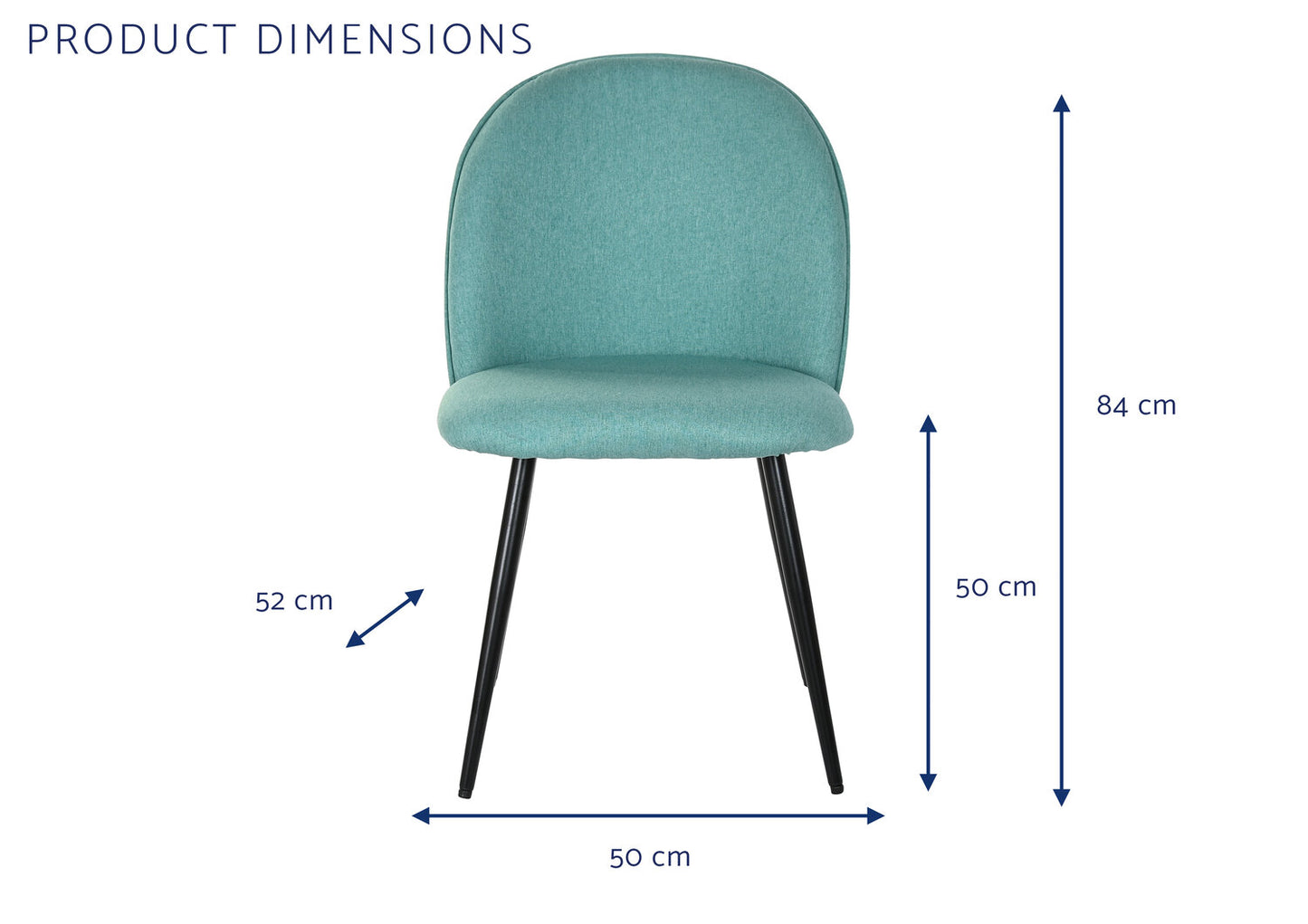 SILLA POLIESTER METAL 50X52X84