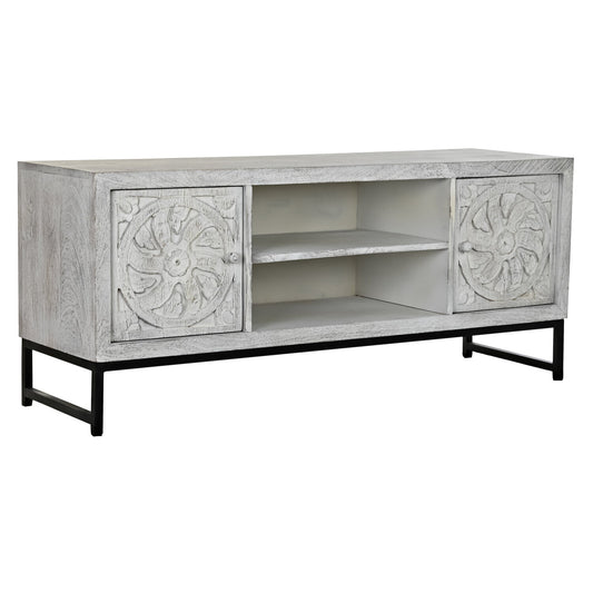 MUEBLE TV MANGO METAL 130X40X55 MANDALA BLANCO