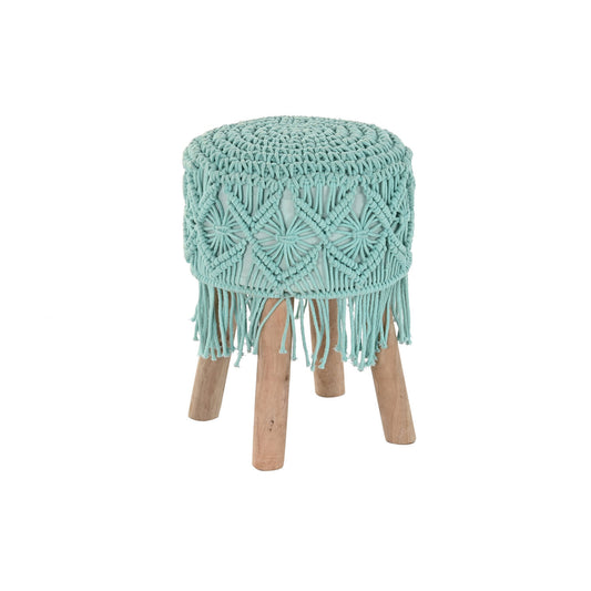 REPOSAPIES ALGODON MADERA 33X33X43 MACRAME