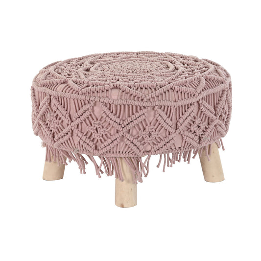 REPOSAPIES ALGODON MADERA 53X53X31 MACRAME