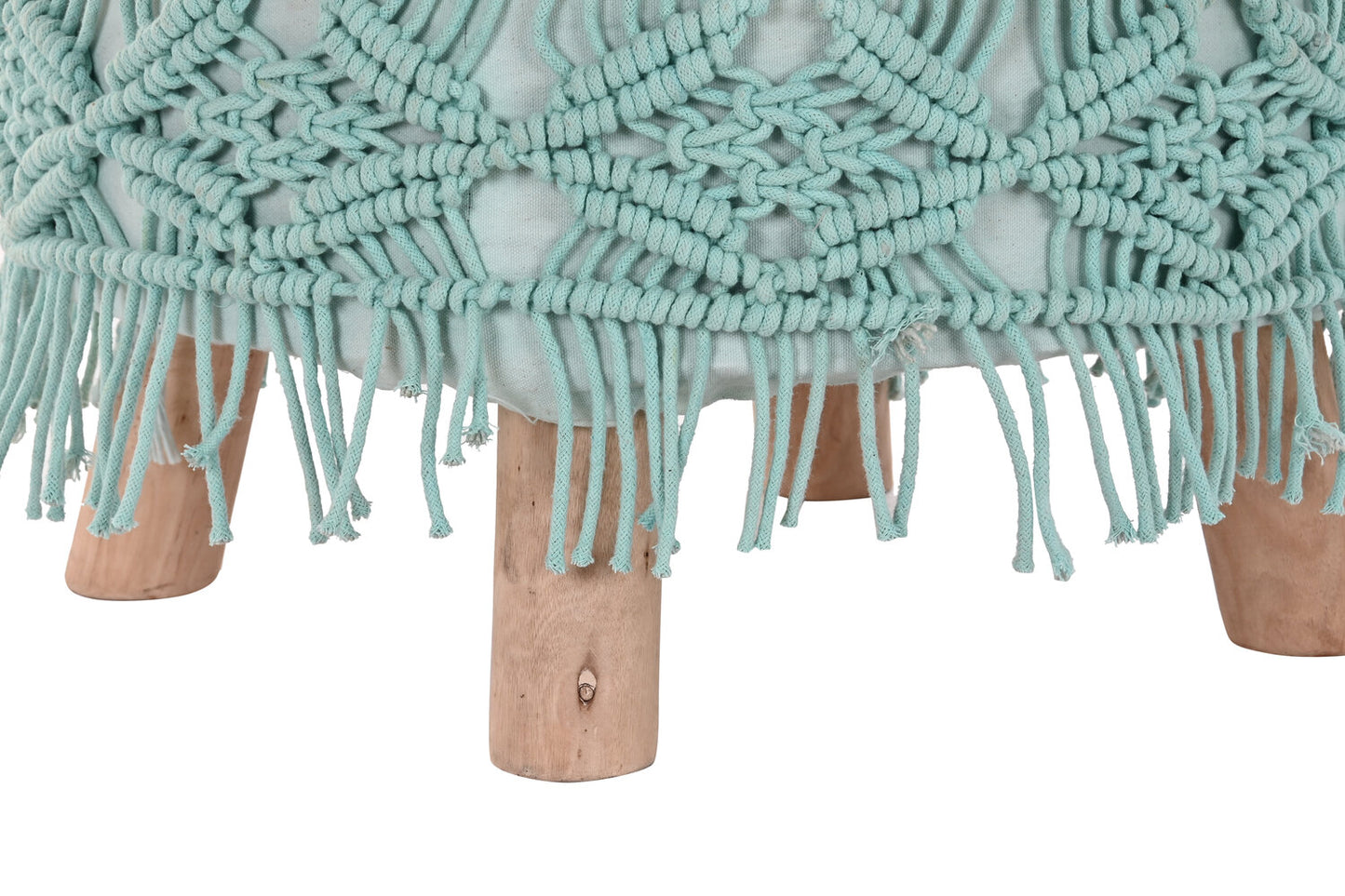 REPOSAPIES ALGODON MADERA 53X53X31 MACRAME