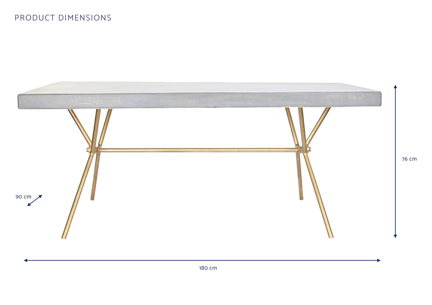 MESA COMEDOR MANGO LATON 180X90X76 ROMBO BLANCO