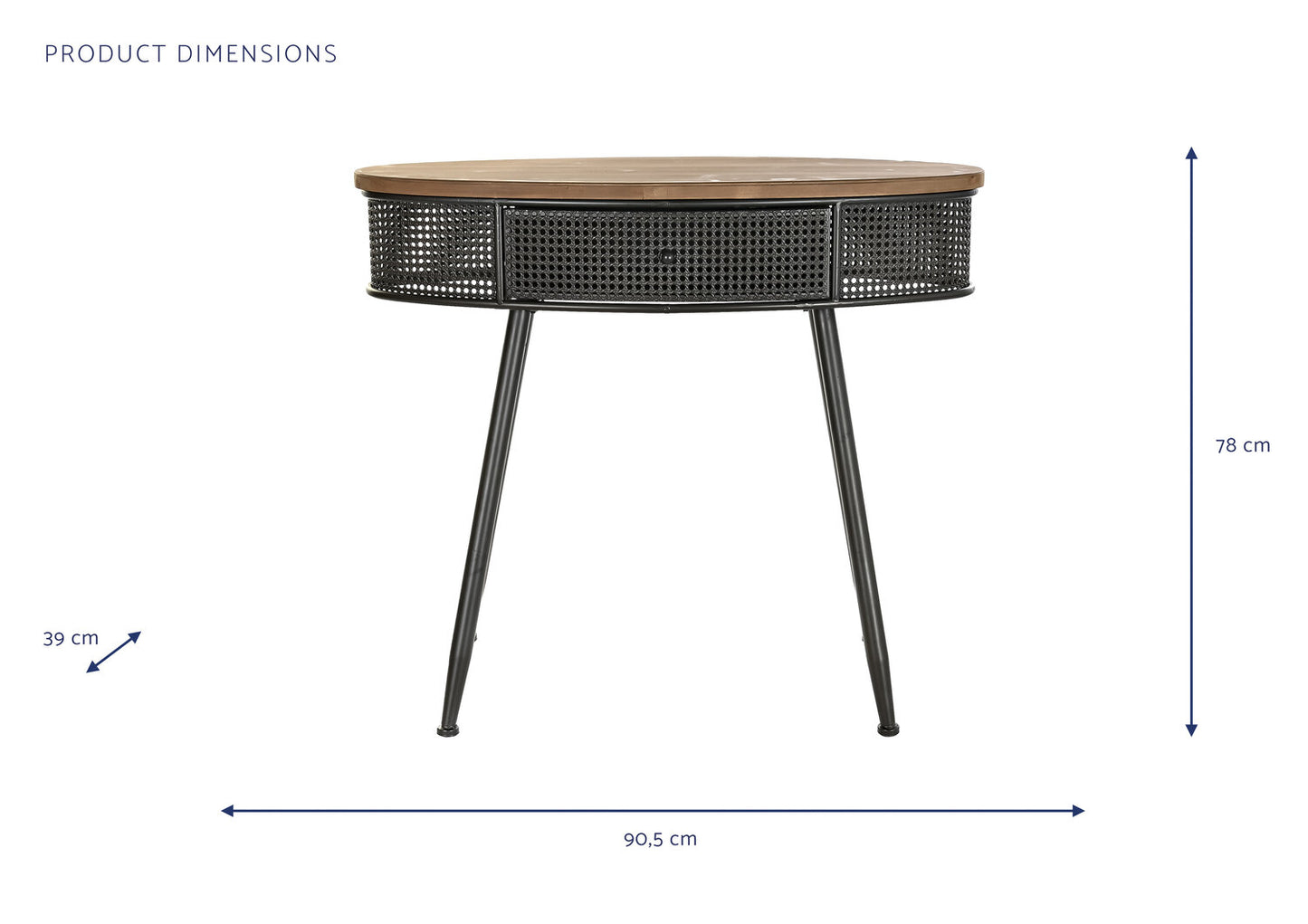 CONSOLA ABETO METAL 90:5X39X78 NEGRO