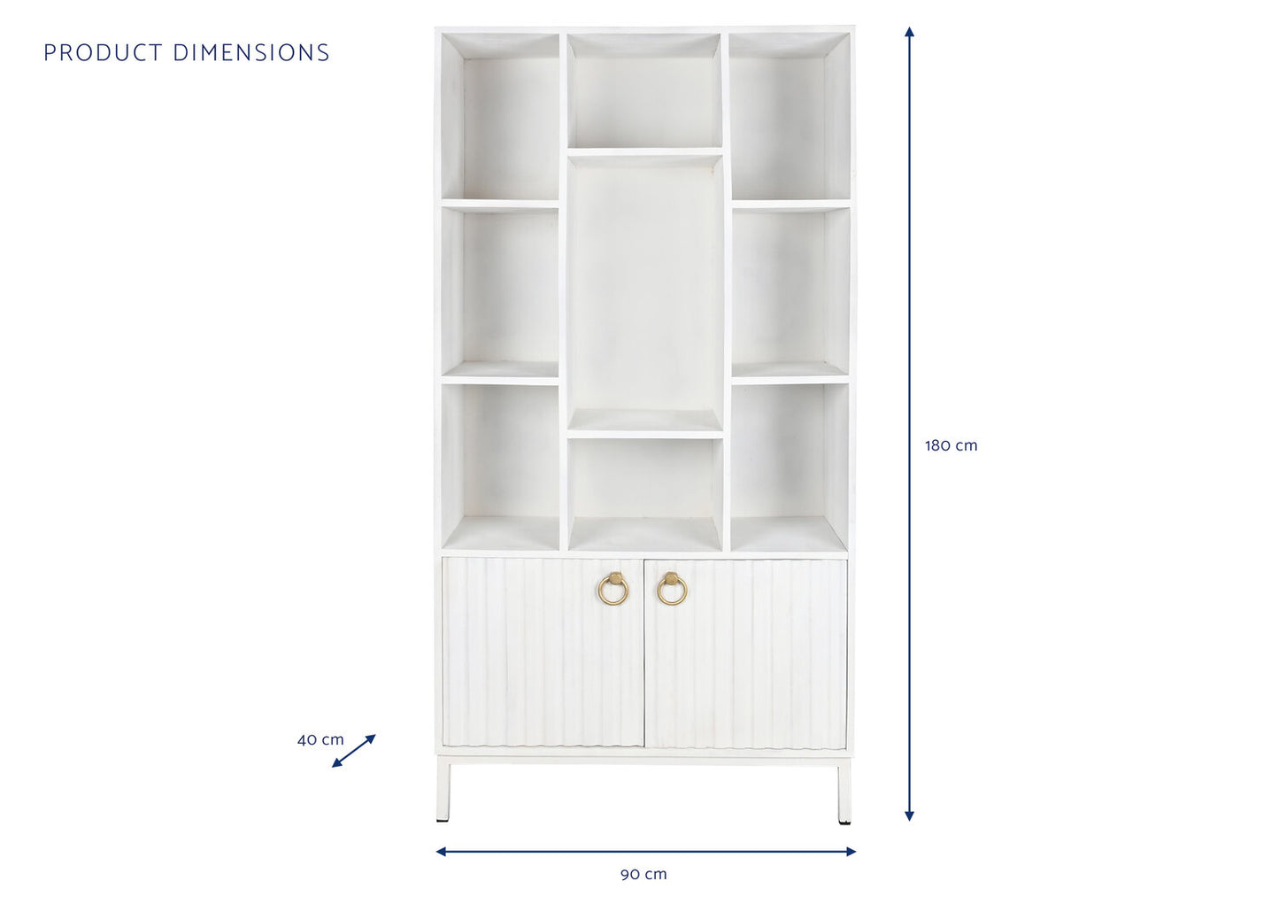 ESTANTERIA MANGO METAL 90X40X180 BLANCO