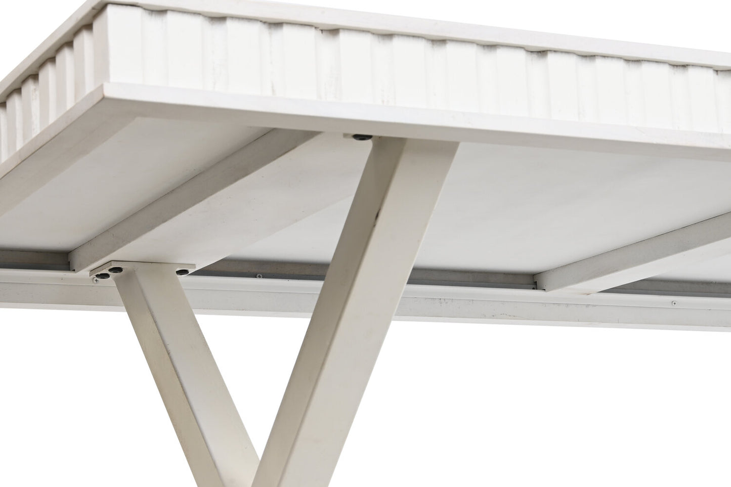 MESA COMEDOR MANGO METAL 180X90X76 ROMBO BLANCO