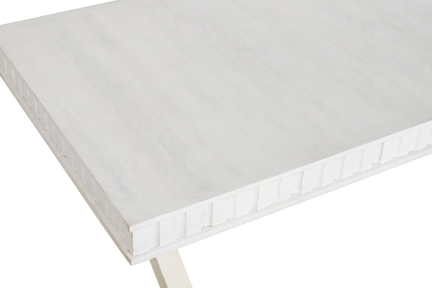 MESA CENTRO MANGO METAL 140X70X42 BLANCO