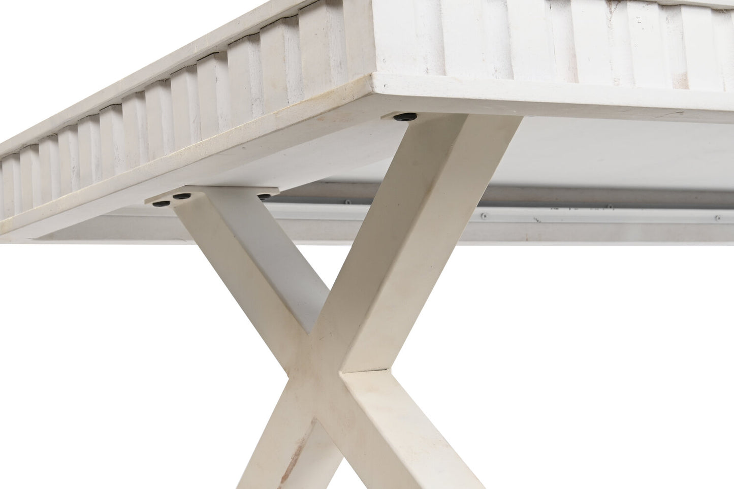 MESA CENTRO MANGO METAL 140X70X42 BLANCO