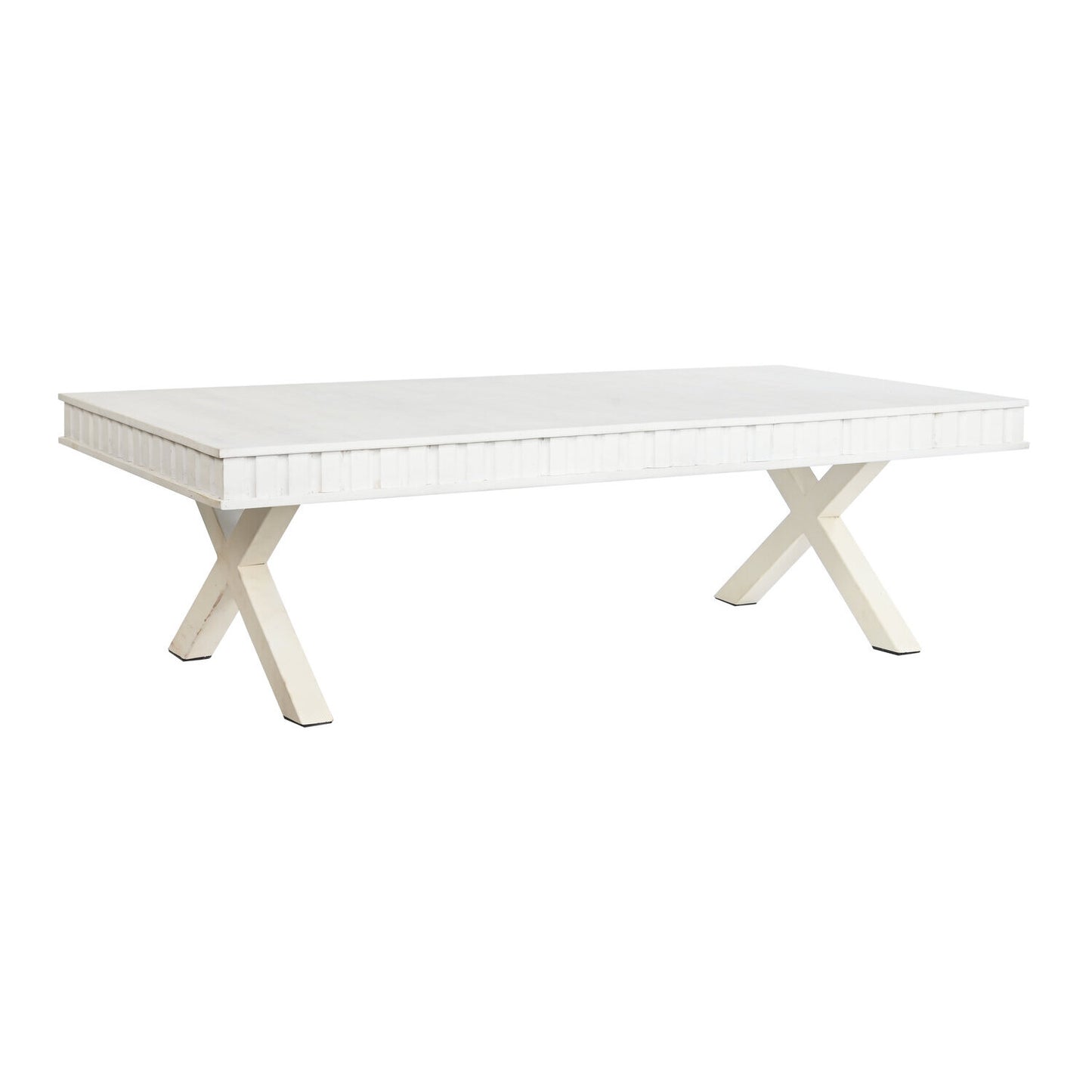 MESA CENTRO MANGO METAL 140X70X42 BLANCO