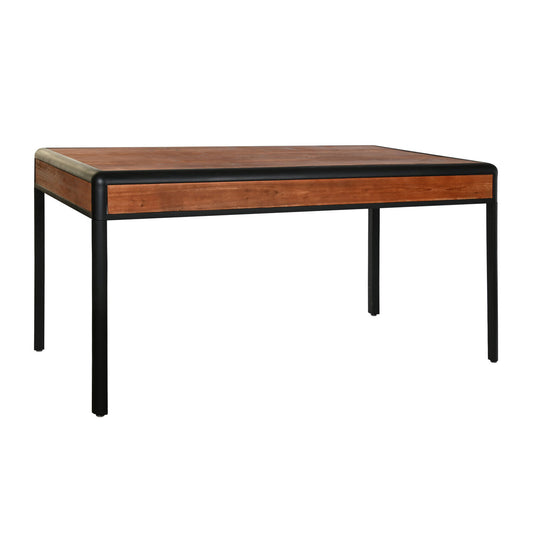 MESA COMEDOR ABETO METAL 160X80X79 MARRON OSCURO