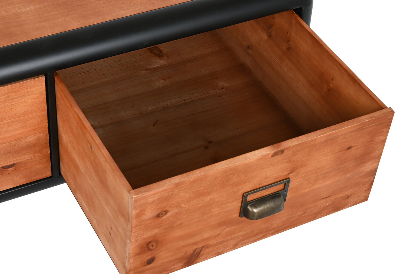 MESA CENTRO ABETO METAL 97X56X45 MARRON OSCURO