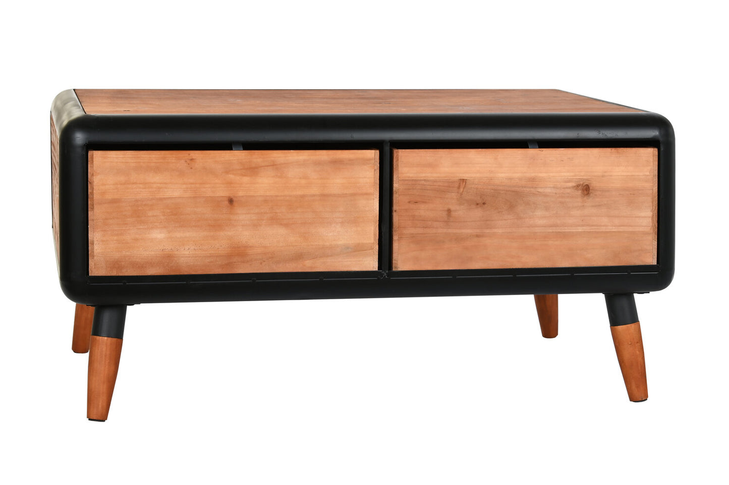 MESA CENTRO ABETO METAL 97X56X45 MARRON OSCURO