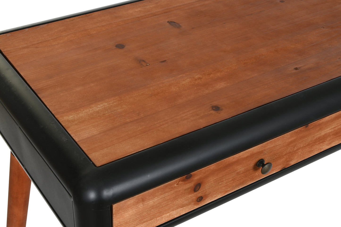 CONSOLA ABETO METAL 120X50X77 MARRON OSCURO