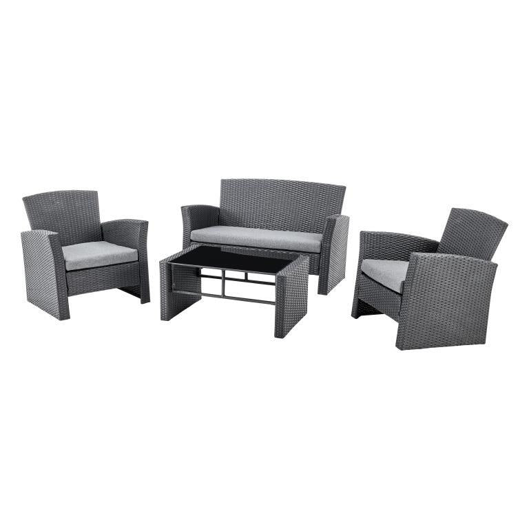 SOFA SET 4 RATAN SINTETICO POLIESTER 121X63X73