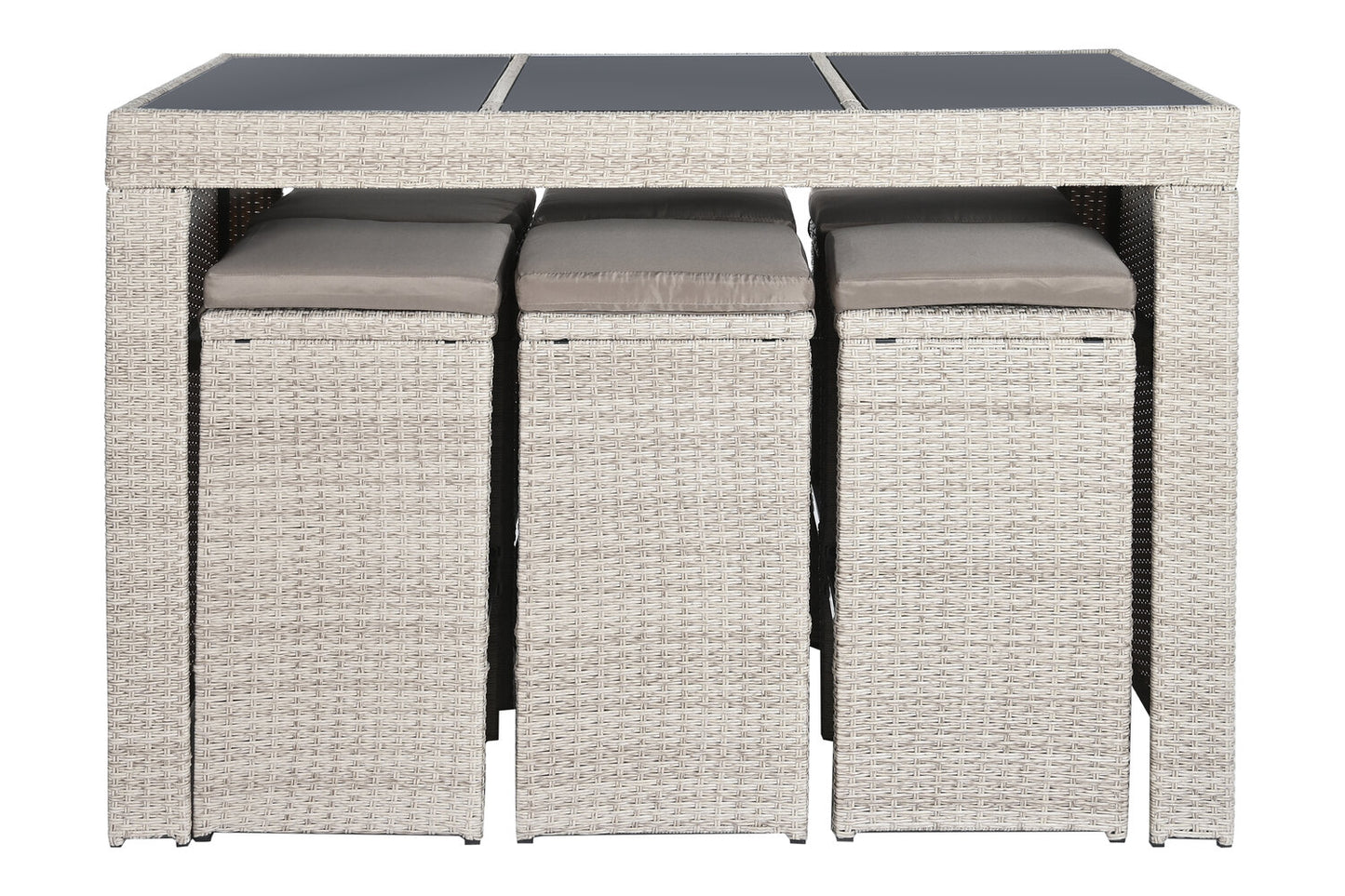 MESA BAR SET 7 RATAN SINTETICO 143X80X100 6 TABURE