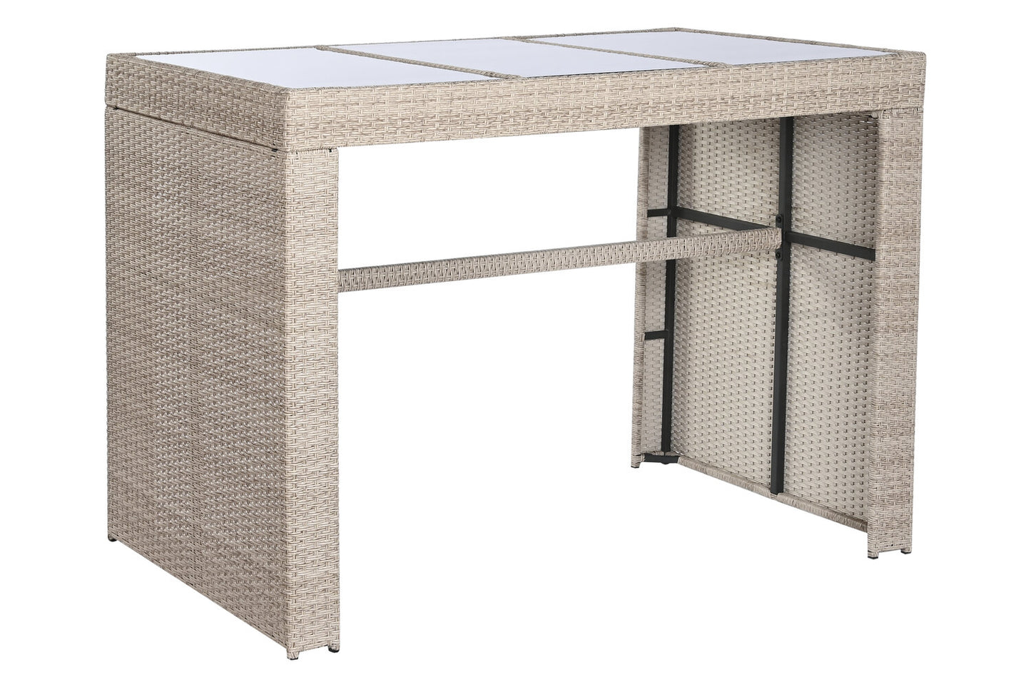 MESA BAR SET 7 RATAN SINTETICO 143X80X100 6 TABURE