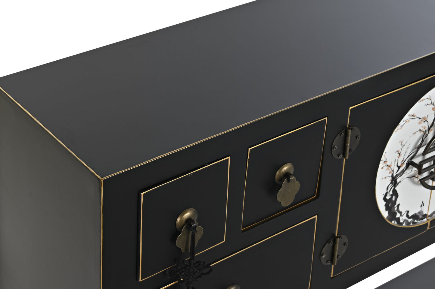 CONSOLA ABETO MDF 95X26X79 ORIENTAL NEGRO